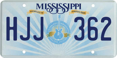 MS license plate HJJ362