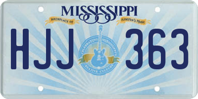 MS license plate HJJ363