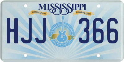 MS license plate HJJ366