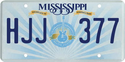 MS license plate HJJ377