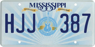 MS license plate HJJ387