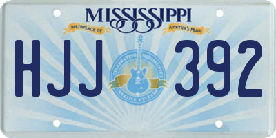 MS license plate HJJ392