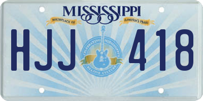 MS license plate HJJ418