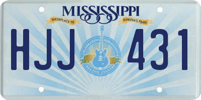 MS license plate HJJ431