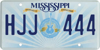 MS license plate HJJ444