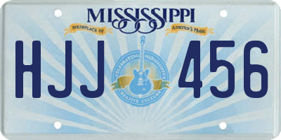 MS license plate HJJ456