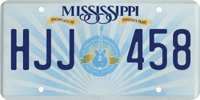 MS license plate HJJ458