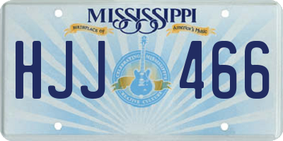 MS license plate HJJ466
