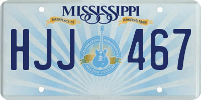 MS license plate HJJ467