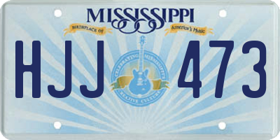 MS license plate HJJ473