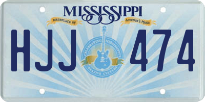 MS license plate HJJ474