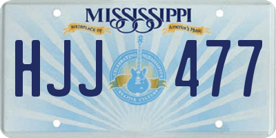 MS license plate HJJ477