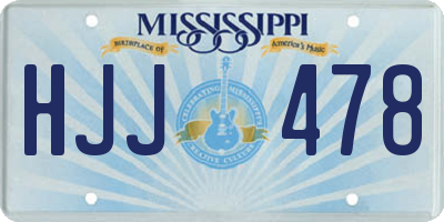 MS license plate HJJ478