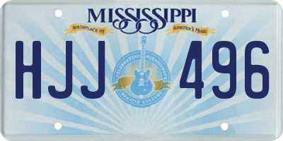 MS license plate HJJ496