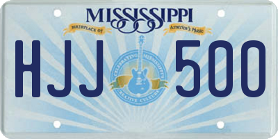 MS license plate HJJ500
