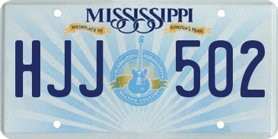MS license plate HJJ502