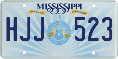 MS license plate HJJ523
