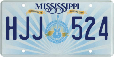MS license plate HJJ524