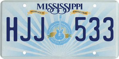MS license plate HJJ533