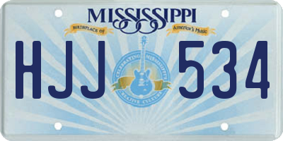 MS license plate HJJ534