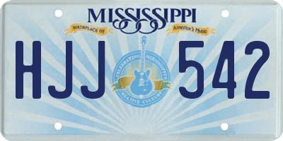 MS license plate HJJ542
