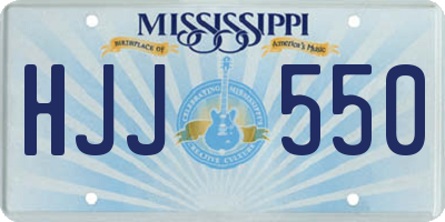 MS license plate HJJ550