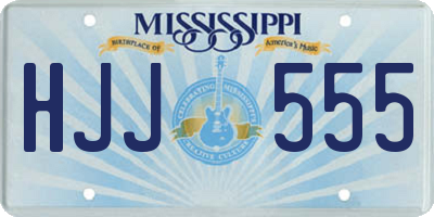 MS license plate HJJ555