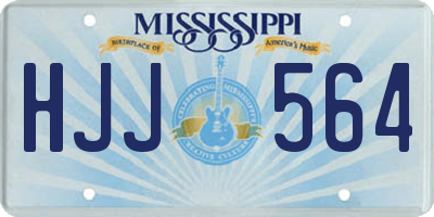 MS license plate HJJ564