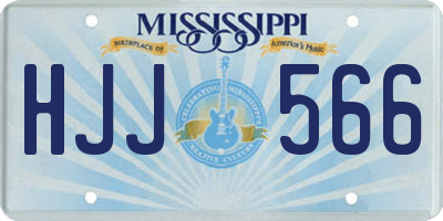 MS license plate HJJ566