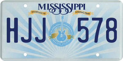 MS license plate HJJ578
