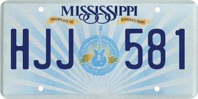MS license plate HJJ581