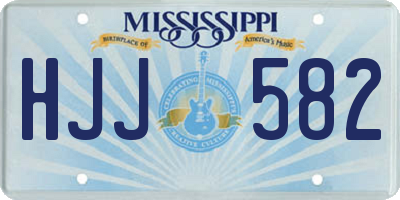 MS license plate HJJ582