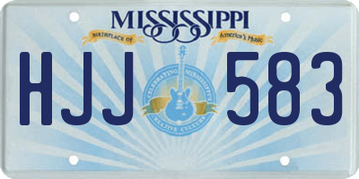 MS license plate HJJ583