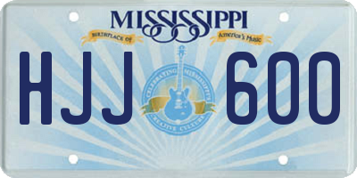 MS license plate HJJ600