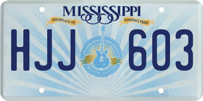 MS license plate HJJ603