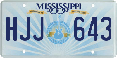 MS license plate HJJ643