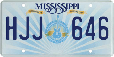 MS license plate HJJ646