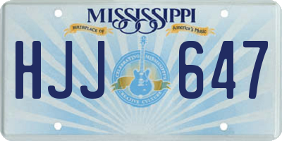 MS license plate HJJ647