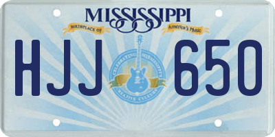 MS license plate HJJ650