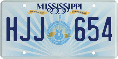 MS license plate HJJ654