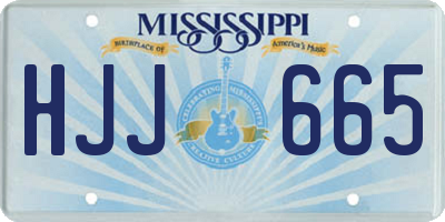 MS license plate HJJ665