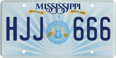 MS license plate HJJ666
