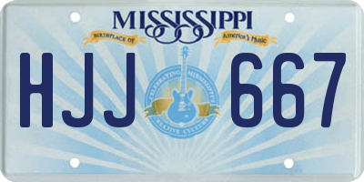 MS license plate HJJ667