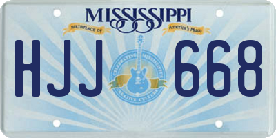 MS license plate HJJ668