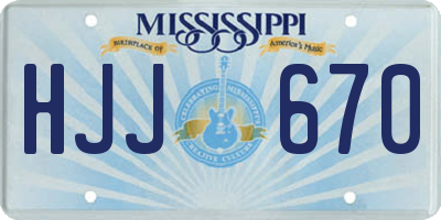 MS license plate HJJ670