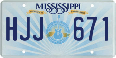 MS license plate HJJ671