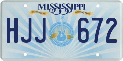 MS license plate HJJ672