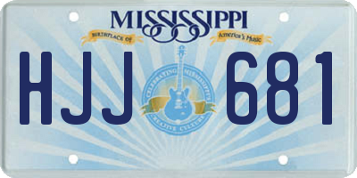 MS license plate HJJ681