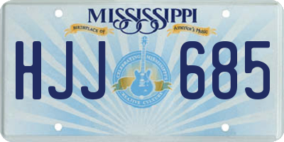 MS license plate HJJ685