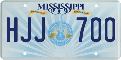 MS license plate HJJ700